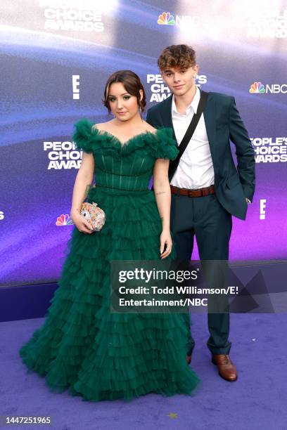 Pictured: Leane Marts and Mael Plat arrive to the 2022 People's Choice Awards held at the Barker Hangar on December 6, 2022 in Santa Monica,...