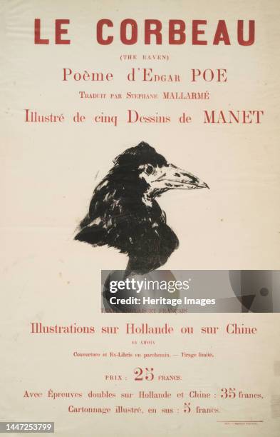 Le corbeau..., c1875. [Publisher: Richard Lesclide; Place: Paris] Additional Title: Poster. Creator: Stephane Mallarme.