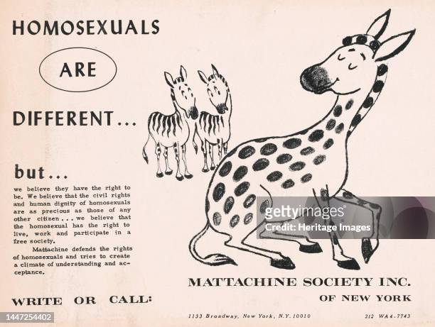 Homosexuals are Different, c1960 Creator: Mattachine Society.