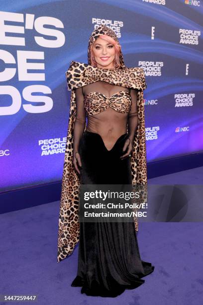 Pictured: Shania Twain arrives to the 2022 People's Choice Awards held at the Barker Hangar on December 6, 2022 in Santa Monica, California. --