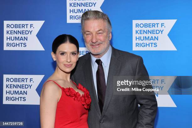 Hilaria Baldwin and Alec Baldwin attend the 2022 Robert F. Kennedy Human Rights Ripple of Hope Gala at New York Hilton on December 06, 2022 in New...