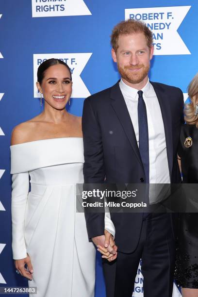 Meghan, Duchess of Sussex and Prince Harry, Duke of Sussex attend the 2022 Robert F. Kennedy Human Rights Ripple of Hope Gala at New York Hilton on...