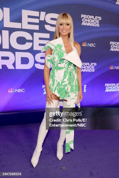 Pictured: Heidi Klum arrives to the 2022 People's Choice Awards held at the Barker Hangar on December 6, 2022 in Santa Monica, California. --