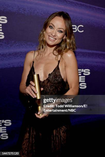 Pictured: Honoree Olivia Wilde, recipient of The Drama Movie of 2022 award for ‘Don't Worry Darling’, poses backstage during the 2022 People's Choice...