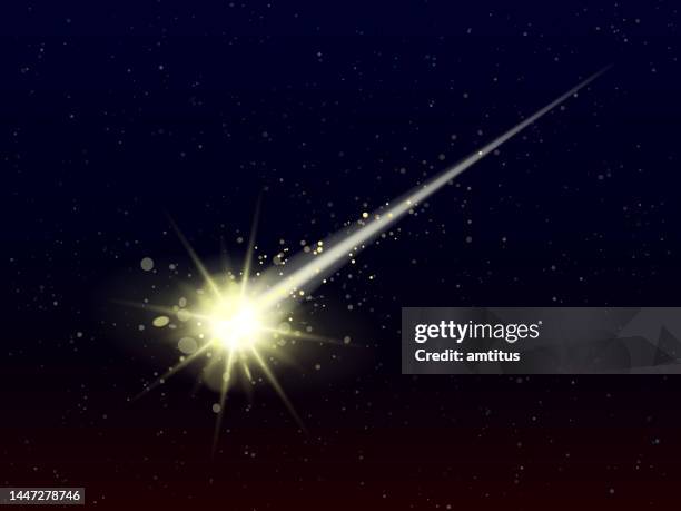 stockillustraties, clipart, cartoons en iconen met star trail - lichtspoor ster