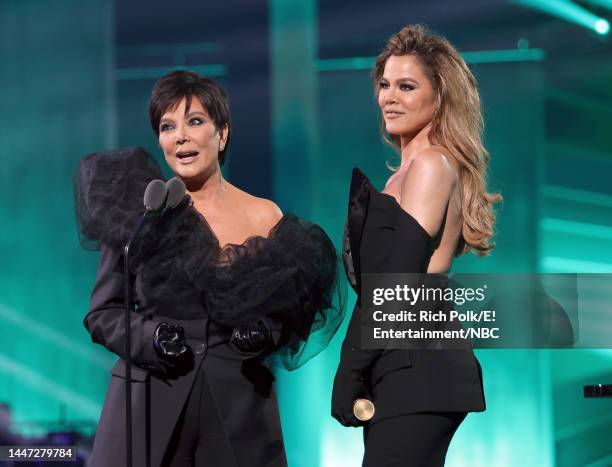 Pictured: Kris Jenner and Khloé Kardashian accept the The Reality Show of 2022 award for ‘The Kardashians’ on stage during the 2022 People's Choice...