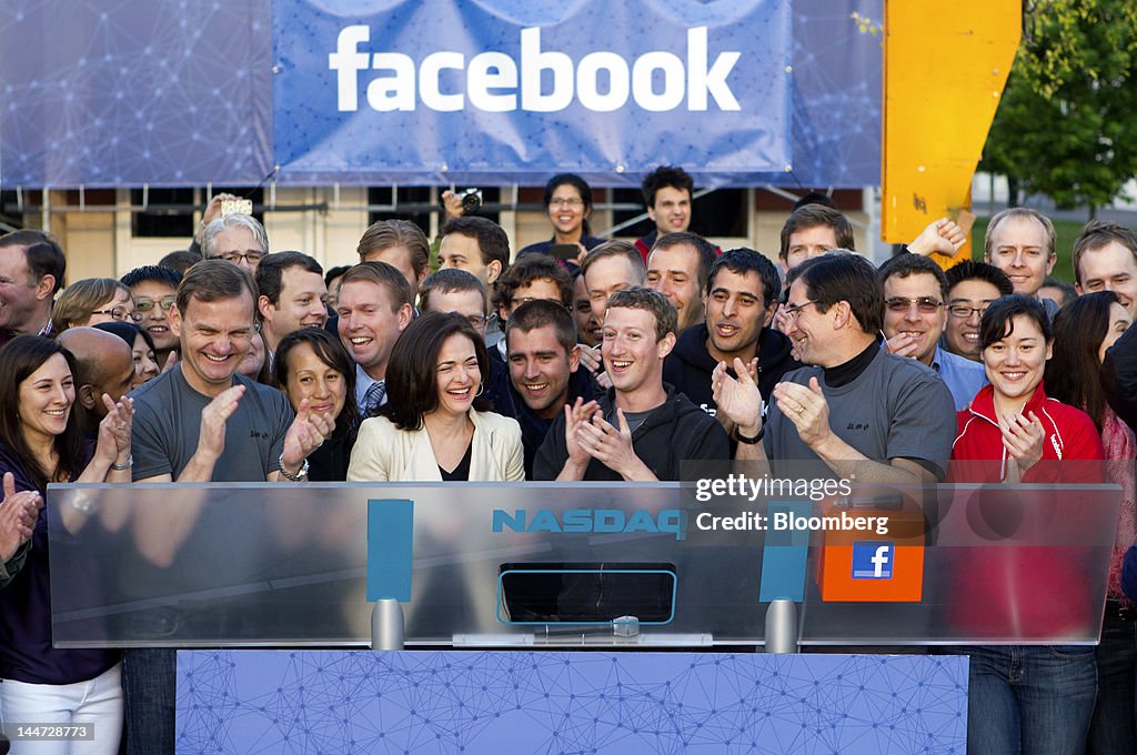 Facebook CEO Mark Zuckerberg Rings Nasdaq Opening Bell