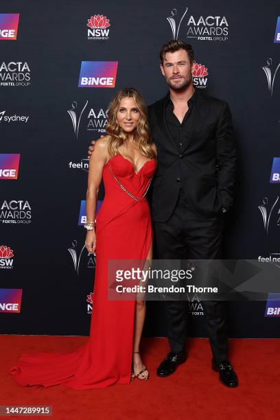 Elsa Pataky and Chris Hemsworth attend the 2022 AACTA Awards Presented By Foxtel Group at the Hordern on December 07, 2022 in Sydney, Australia.