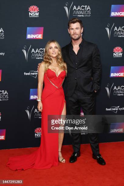 Elsa Pataky and Chris Hemsworth attend the 2022 AACTA Awards Presented at the Hordern on December 07, 2022 in Sydney, Australia.