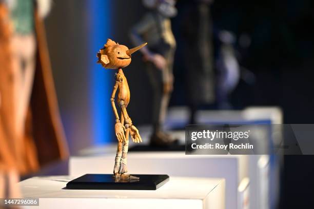 Pinocchio is seen during Guillermo Del Toro's Pinocchio New York Premiere at Museum of Modern Art on December 06, 2022 in New York City.