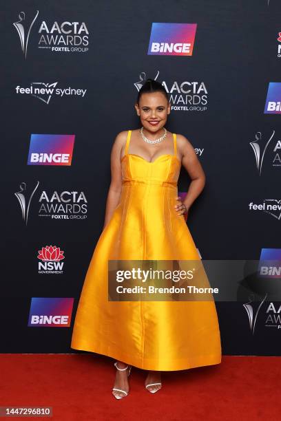 Miranda Tapsell attends the 2022 AACTA Awards Presented By Foxtel Group at the Hordern on December 07, 2022 in Sydney, Australia.