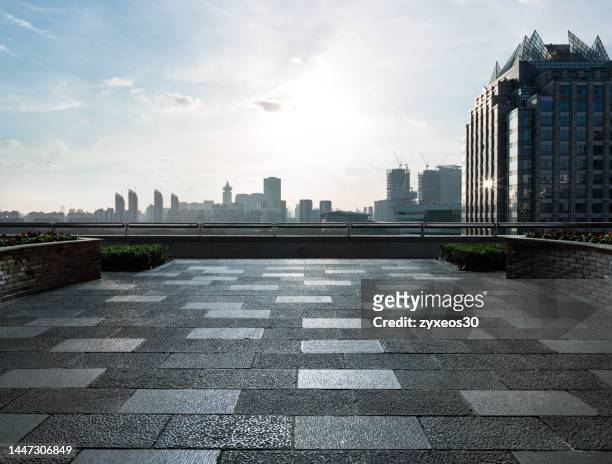 the city viewing deck in pudong,shanghai,china - observation point foto e immagini stock
