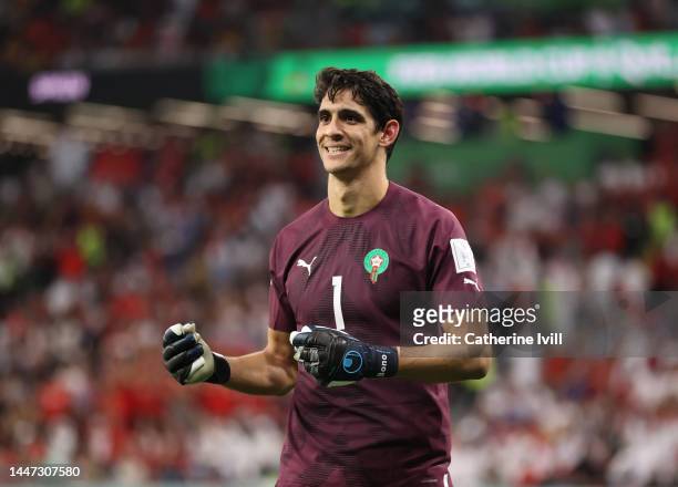 Yassine Bounou of Morocco during the FIFA World Cup Qatar 2022 Round of 16 match between Morocco and Spain at Education City Stadium on December 06,...
