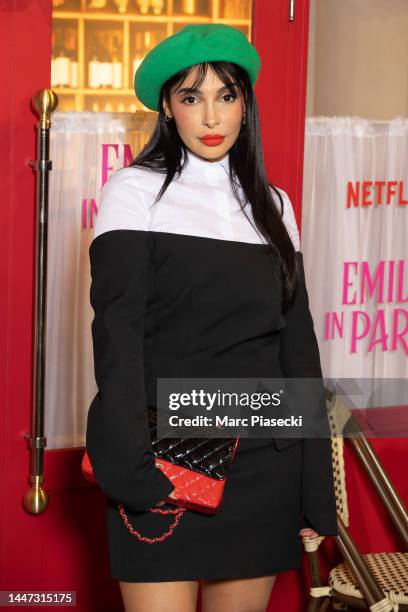 Sanaa El Mahalli attends the "Emily In Paris" by Netflix - Season 3 World Premiere at Theatre Des Champs Elysees on December 06, 2022 in Paris,...