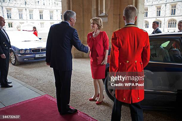 Crown Princess Margarita of Romania arrives at a lunch For Sovereign Monarchs in honour of Queen Elizabeth II's Diamond Jubilee, at Windsor Castle,...