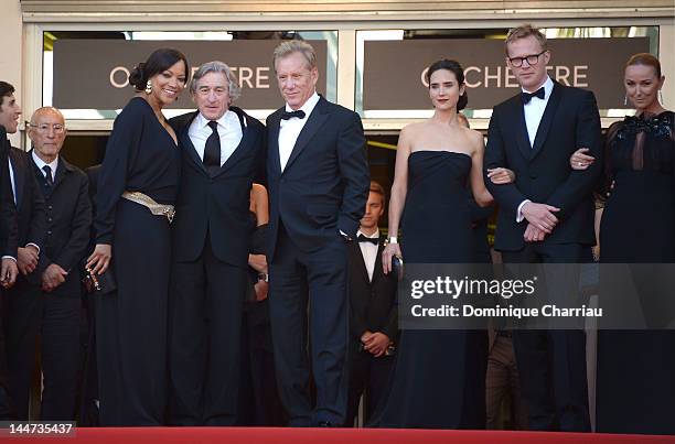 Grace Hightower, Robert De Niro, James Woods, Jennifer Connelly and Paul Bettany attend the Once Upon A Time Premiere during the 65th Annual Cannes...