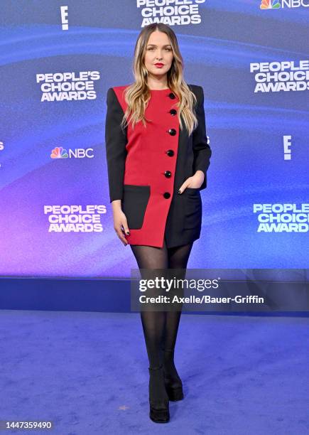 Camilla Luddington attends the 2022 People's Choice Awards at Barker Hangar on December 06, 2022 in Santa Monica, California.