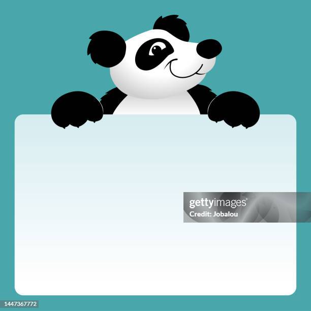 panda message panel board - bear cub stock illustrations