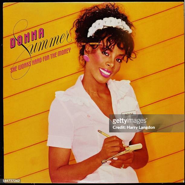 The front cover of the Donna Summer album 'She Works Hard for the Money' released in 1983.