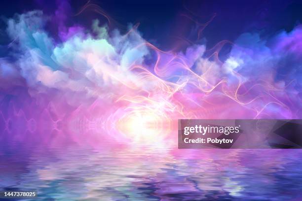 fantastische nachtlandschaft - surreal stock-grafiken, -clipart, -cartoons und -symbole
