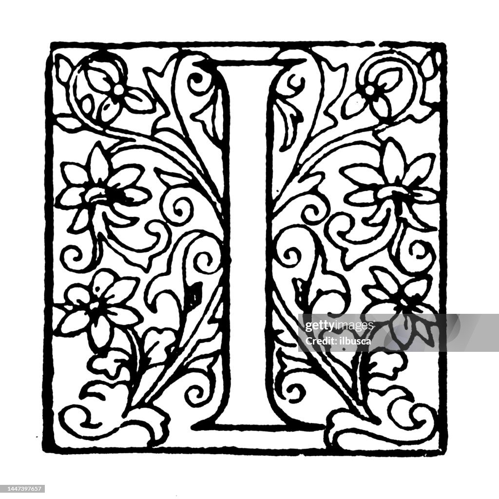 Capital I Rounded Antique Ornate Capital Letter I High-Res Vector Graphic - Getty Images