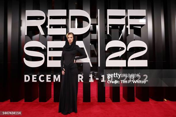 January Jones attends the screening of "Empire of Light" at the Red Sea International Film Festival on December 07, 2022 in Jeddah, Saudi Arabia.