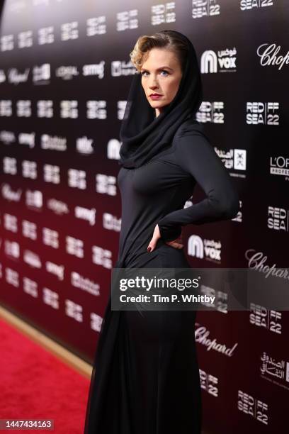 January Jones attends the screening of "Empire of Light" at the Red Sea International Film Festival on December 07, 2022 in Jeddah, Saudi Arabia.