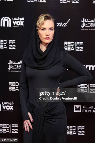 January Jones attends the screening of "Empire of Light" at the Red Sea International Film Festival on December 07, 2022 in Jeddah, Saudi Arabia.