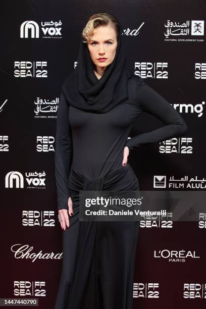 January Jones attends the screening of "Empire of Light" at the Red Sea International Film Festival on December 07, 2022 in Jeddah, Saudi Arabia.