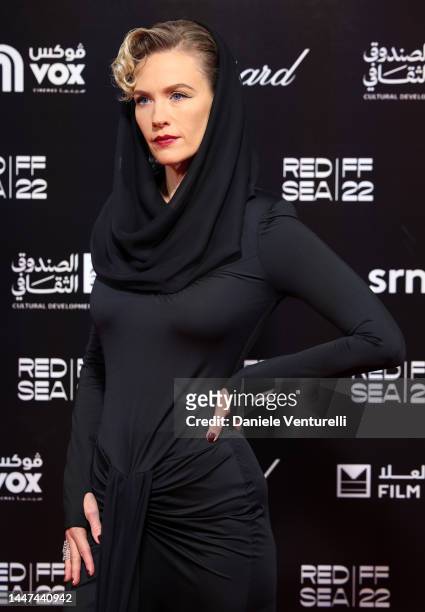 January Jones attends the screening of "Empire of Light" at the Red Sea International Film Festival on December 07, 2022 in Jeddah, Saudi Arabia.