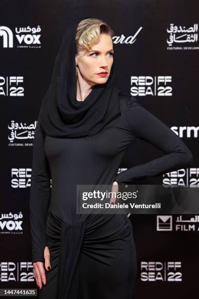 January Jones attends the screening of "Empire of Light" at the Red Sea International Film Festival on December 07, 2022 in Jeddah, Saudi Arabia.