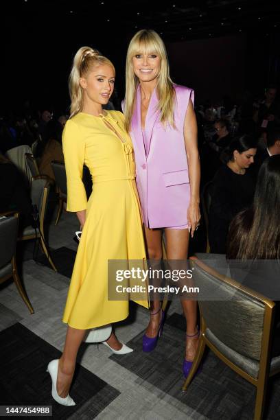 Paris Hilton and Heidi Klum attend The Hollywood Reporter 2022 Power 100 Women in Entertainment presented by Lifetime at Fairmont Century Plaza on...