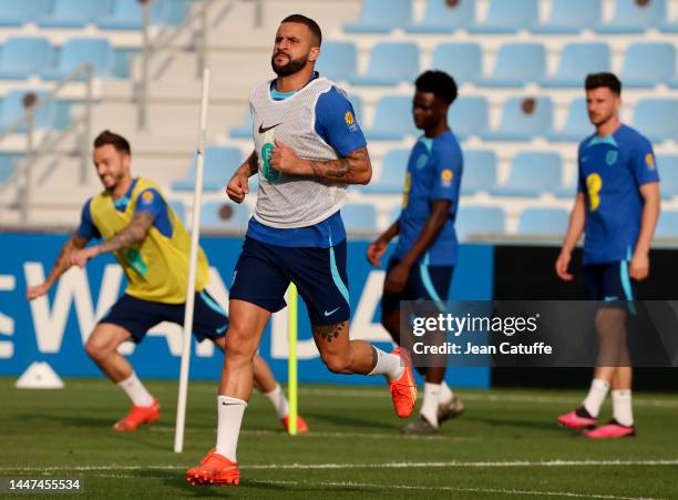 Kyle Walker of England during an England training session at Al Wakrah Stadium on December 7, 2022 in Doha, Qatar.