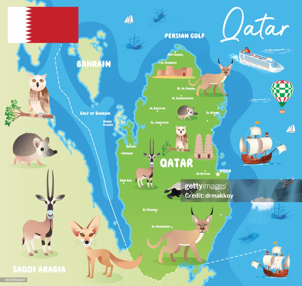 Qatar Map and Animals