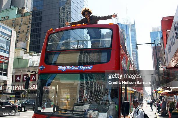 Musician Macy Gray attends the unveiling of the Macy Gray Gray Line Bus at 777 8th Avenue on May 18, 2012 in New York City.