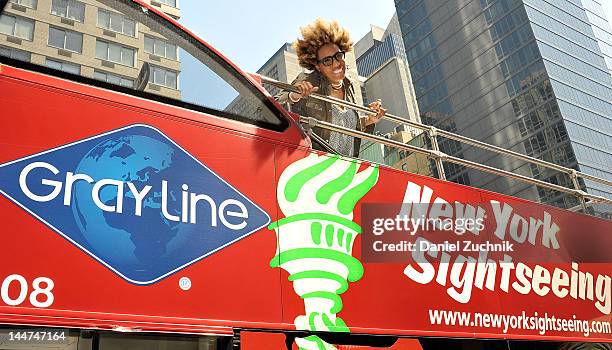 Macy Gray attends the unveiling of the Macy Gray Gray Line Bus on May 18, 2012 in New York City.