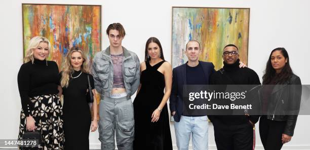 Natalie Rushdie, Niomi Smart, Nils Kuesel, Amber Le Bon, Sassan Behnam-Bakhtiar, Ashley Walters and Danielle Isaie attend “Floating on Silence” by...