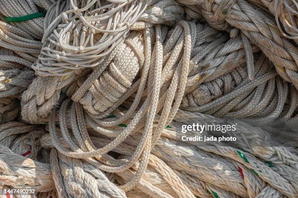 Close Up of Different Types of Ropes and Cords Stock Photo - Image