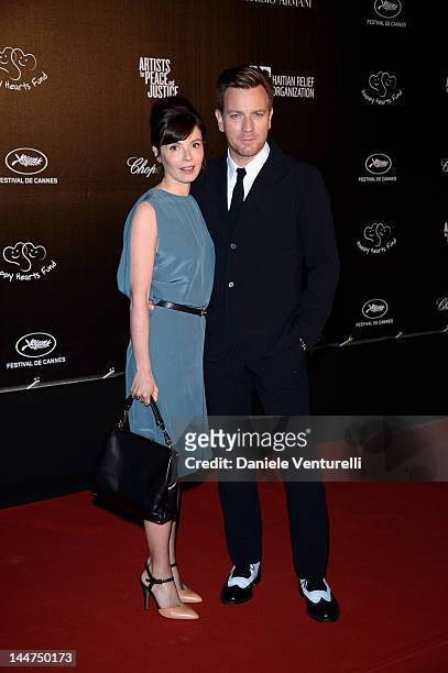Ewan McGregor and Eve Mavrakis attends the "Haiti Carnival In Cannes" during the 65th Annual Cannes Film Festival on May 18, 2012 in Cannes, France.