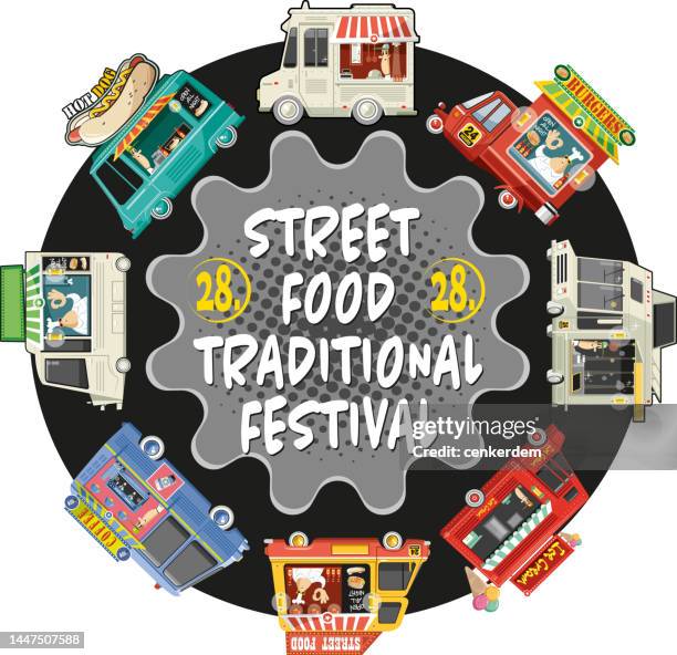 stockillustraties, clipart, cartoons en iconen met street food - street food cartoon