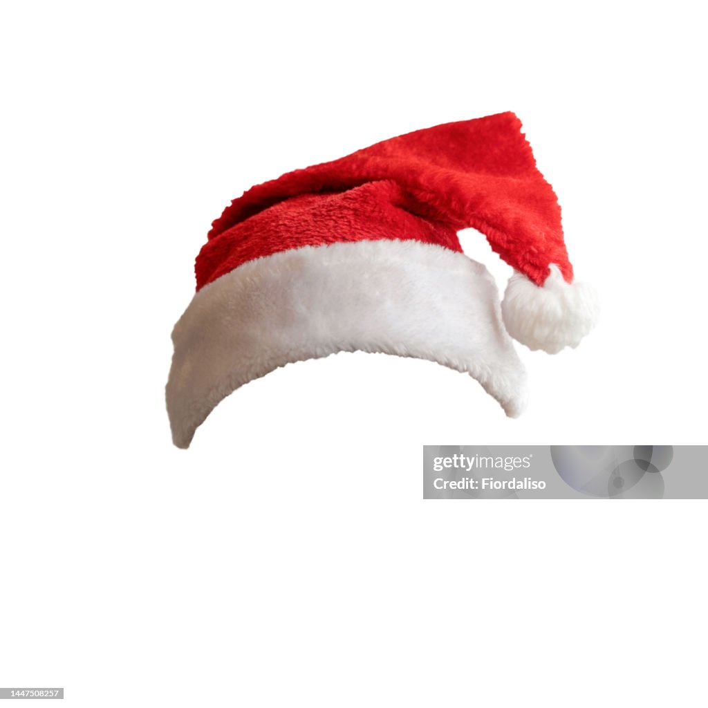 Santa hat. Marry Christmas and New Year concept. Isolate, cutting out