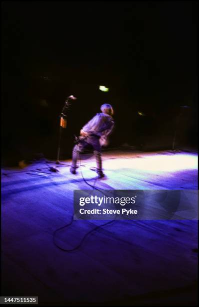 Kurt Cobain singer/guitarist in rock band Nirvana on stage in Belfast 1992.