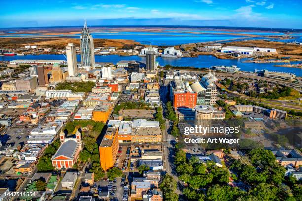 mobile alabama cityscape - mobile alabama stock pictures, royalty-free photos & images