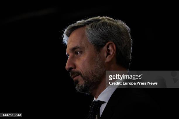 The deputy secretary of Economy of the Partido Popular, Juan Bravo, during an interview for Europa Press, at the national headquarters of the PP, on...