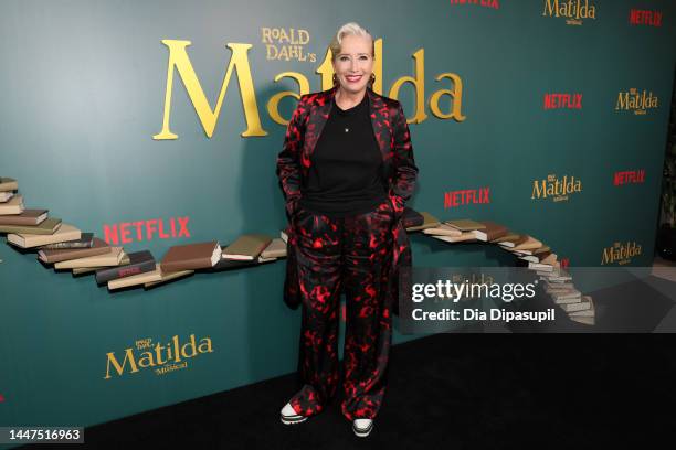Emma Thompson attends a special screening of "Roald Dahl's Matilda The Musical" at Darling at the Park Lane Hotel on December 07, 2022 in New York...