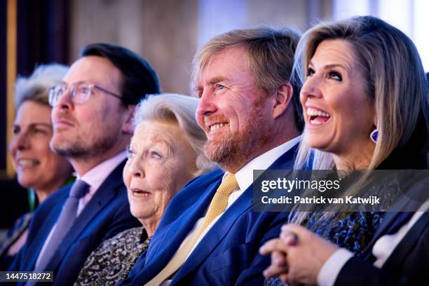 Princess Laurentien of The Netherlands, Prince Constantijn of The Netherlands, Princess Beatrix of The Netherlands, King Willem-Alexander of The...