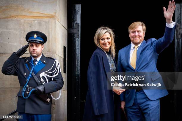 Queen Maxima of The Netherlands and King Willem-Alexander of The Netherlands attend the award ceremony for the Prince Claus Impact Award in the Royal...