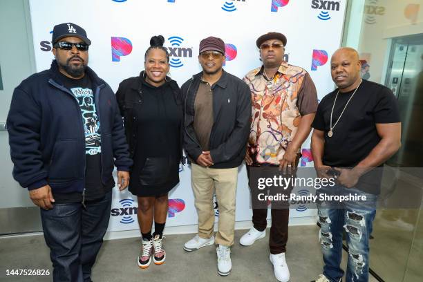 Ice Cube, Heather B., Sway, E-40 and Too Short attend SiriusXM And Pandora Playback with Mount Westmore including E-40, Too Short & Ice Cube at...