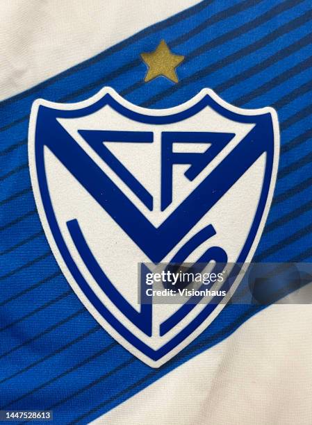 Club Atletico Velez Sarsfield badge on a fan's shirt during the FIFA World Cup Qatar 2022 Round of 16 match between Brazil and South Korea at Stadium...