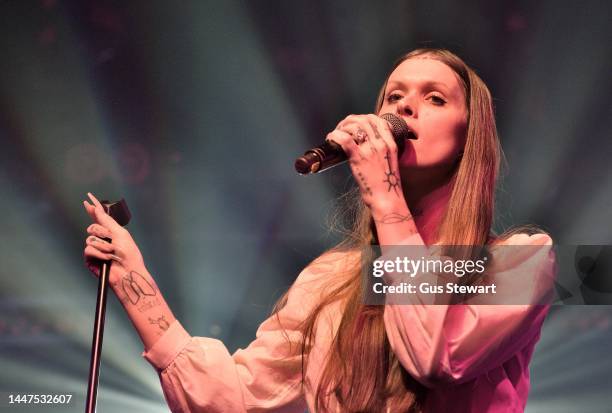 Ethel Cain performs on stage at Heaven during 'The Freezer Bride Tour' on December 07, 2022 in London, England.